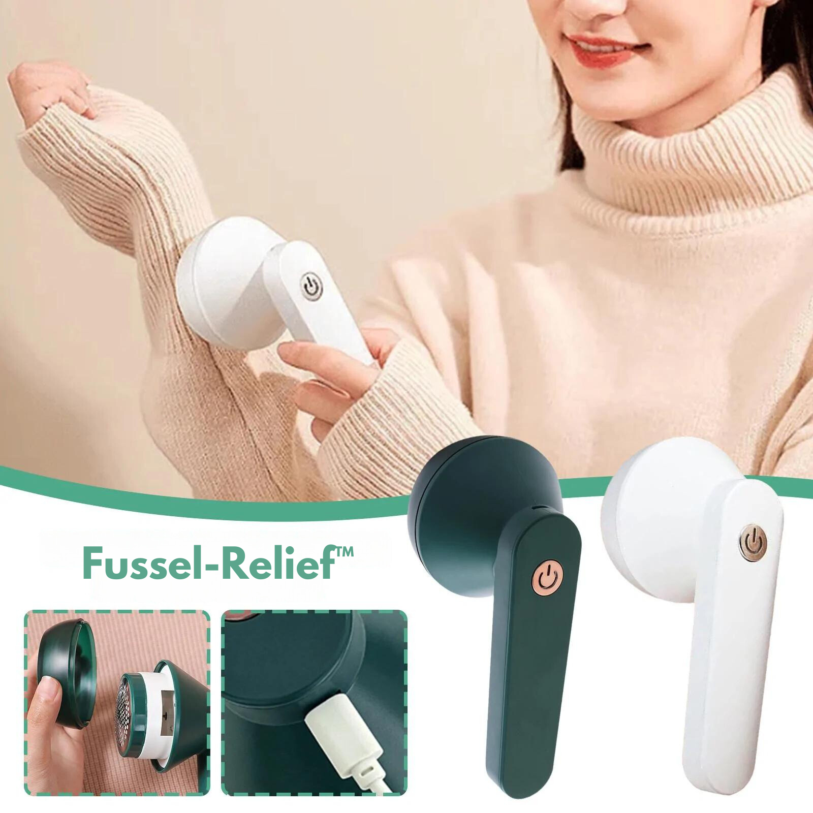 Fussel-Relief™ | Wiederaufladbarer Fusselentferner