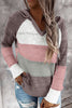 Gestrickter Hoodie mit Farbstreifen