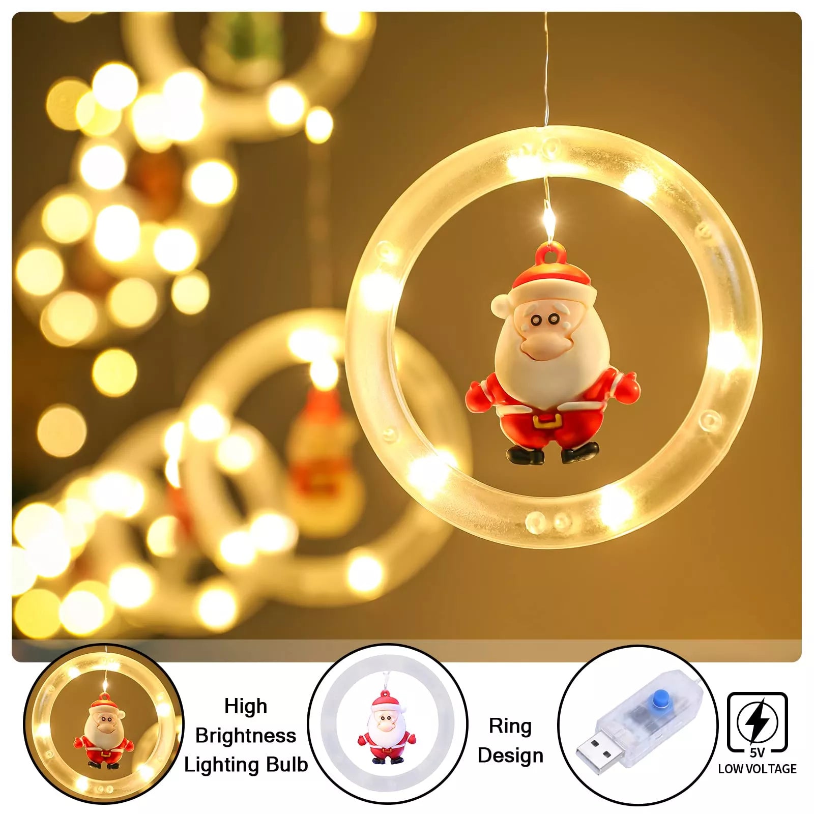 7+3 Gratis | LightRings™ - Bezaubernde 3D-Vorhanglichter für eine Magische Weihnachtsatmosphäre!