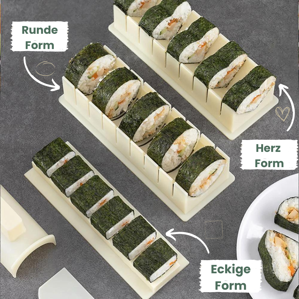 SushiPro™ - Sushi Maker Kit (3 Formen + GRATIS Löffel und Gabel)