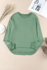 Side Slit Drop Shoulder Sweatshirt - Trendha