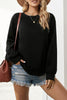 Side Slit Drop Shoulder Sweatshirt - Trendha