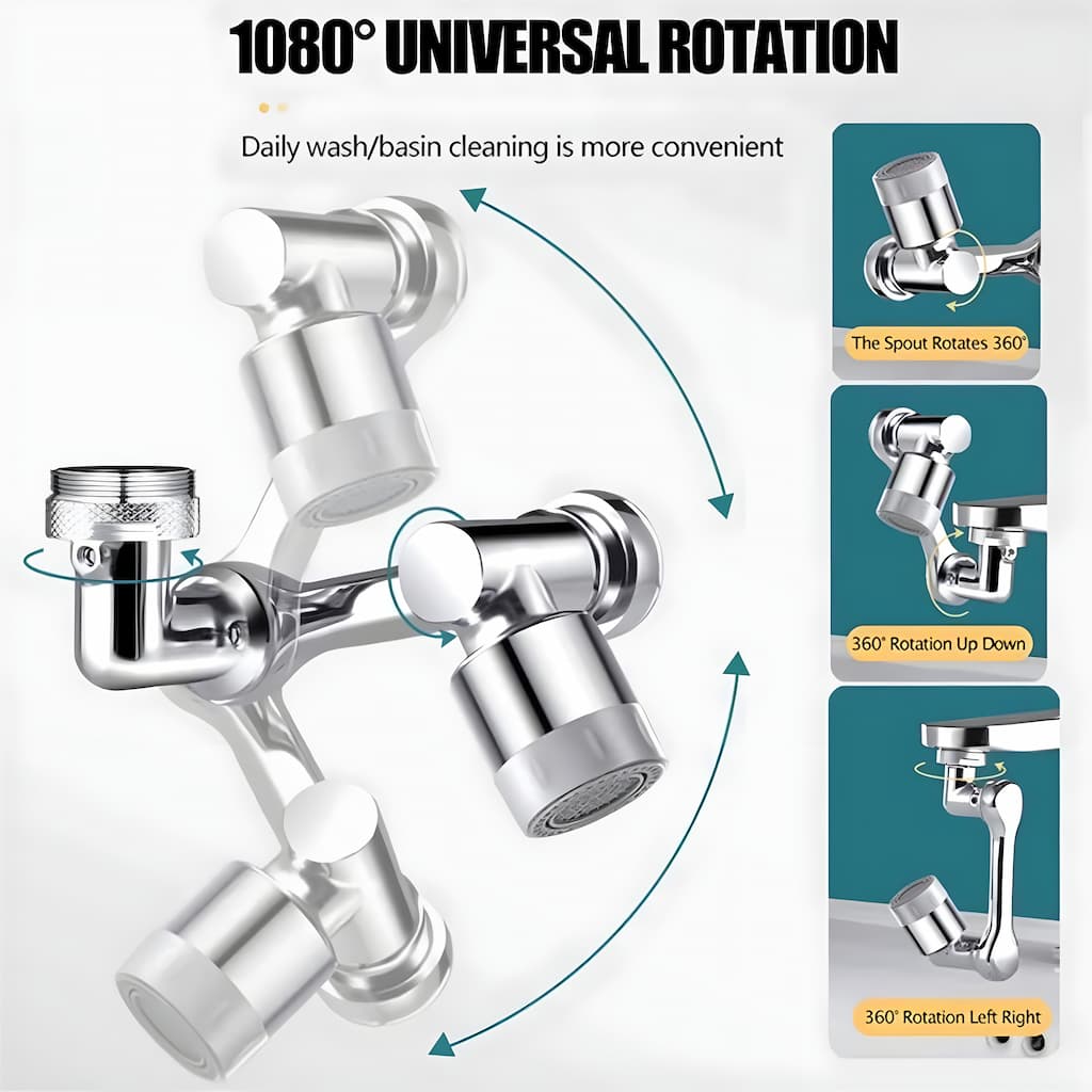 1+1 Gratis | Farea™ - Universal Drehbarer 1080°-Wasserhahnaufsatz